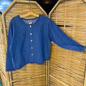 Vintage Tisa Corrales New Mexico Denim Button Front Shirt Jacket Small USA Made